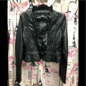 Moda International Black Leather Jacket